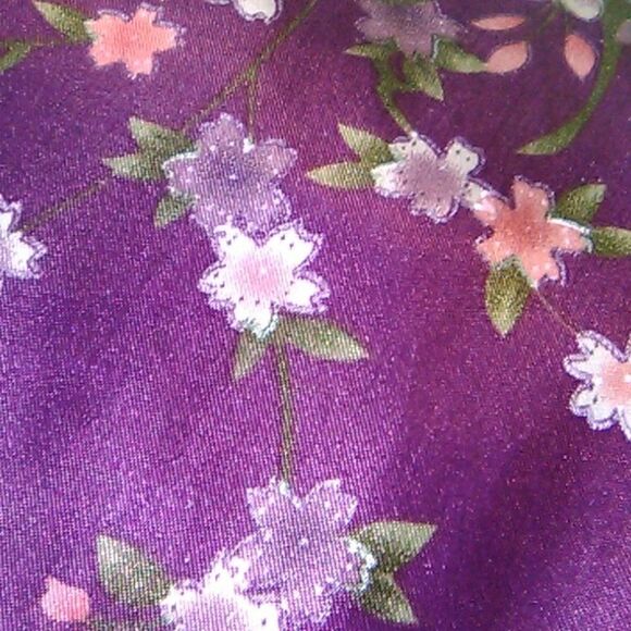 EPLAZA Purple Satin Floral Robe - Picture 8 of 8